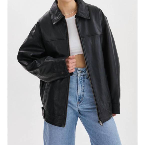 NEW LAMARQUE theia leather bomber jacket in black - Picture 1 of 4